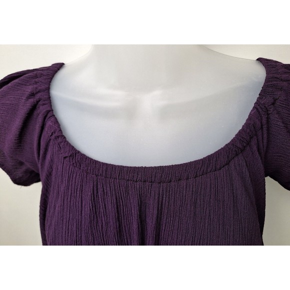 Mary & Mabel Pull-On Eggplant Purple Beach Cover Up Shorts Romper•USA Made•Sz. S - Picture 3 of 6